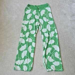 Diane Von Furstenberg X TARGET Green Leaf Print Knit Wide Leg Pant
